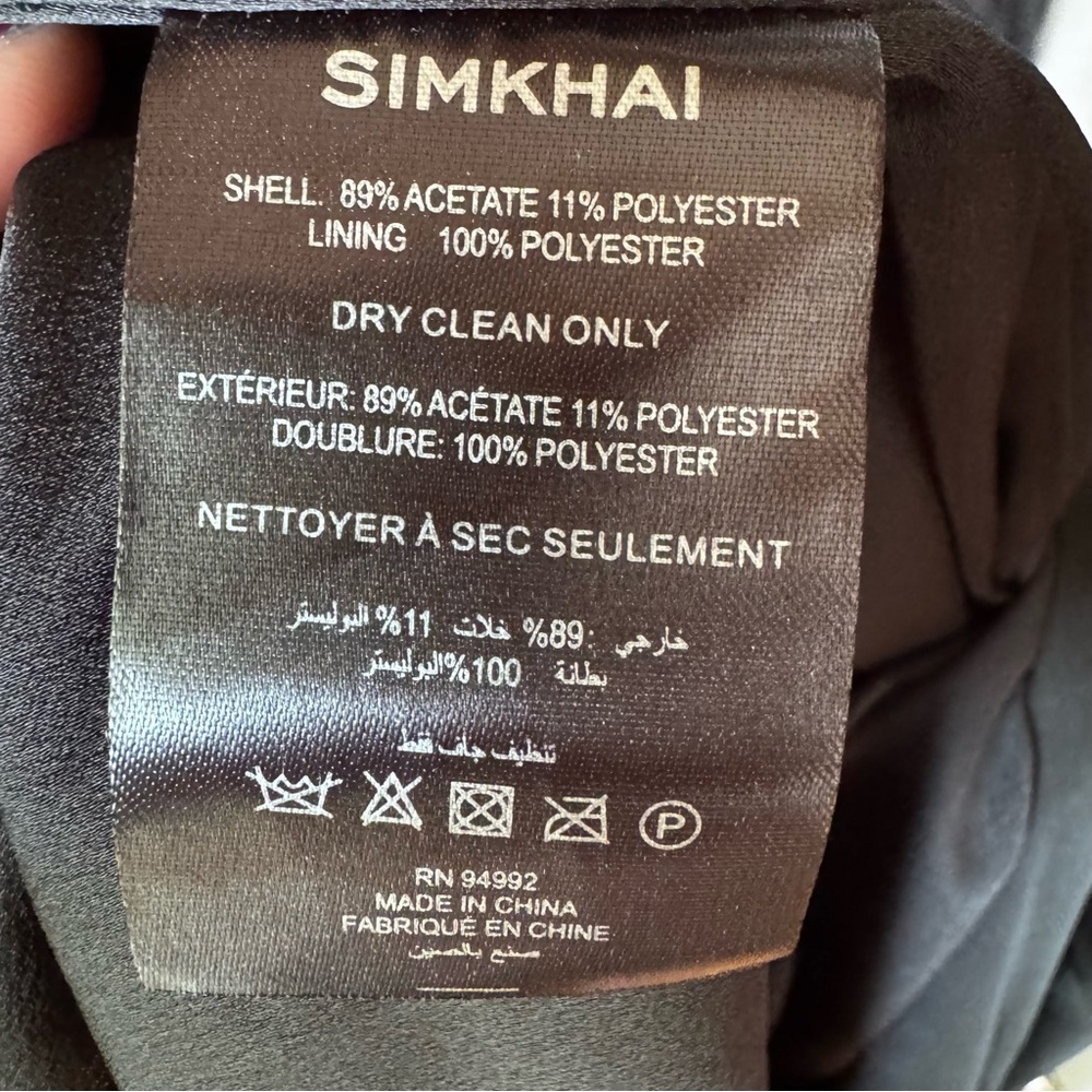 NWT•Simkhai•Hansel Ruched Satin Halterneck Gown•Black•Sz 2 - Picture 8 of 10
